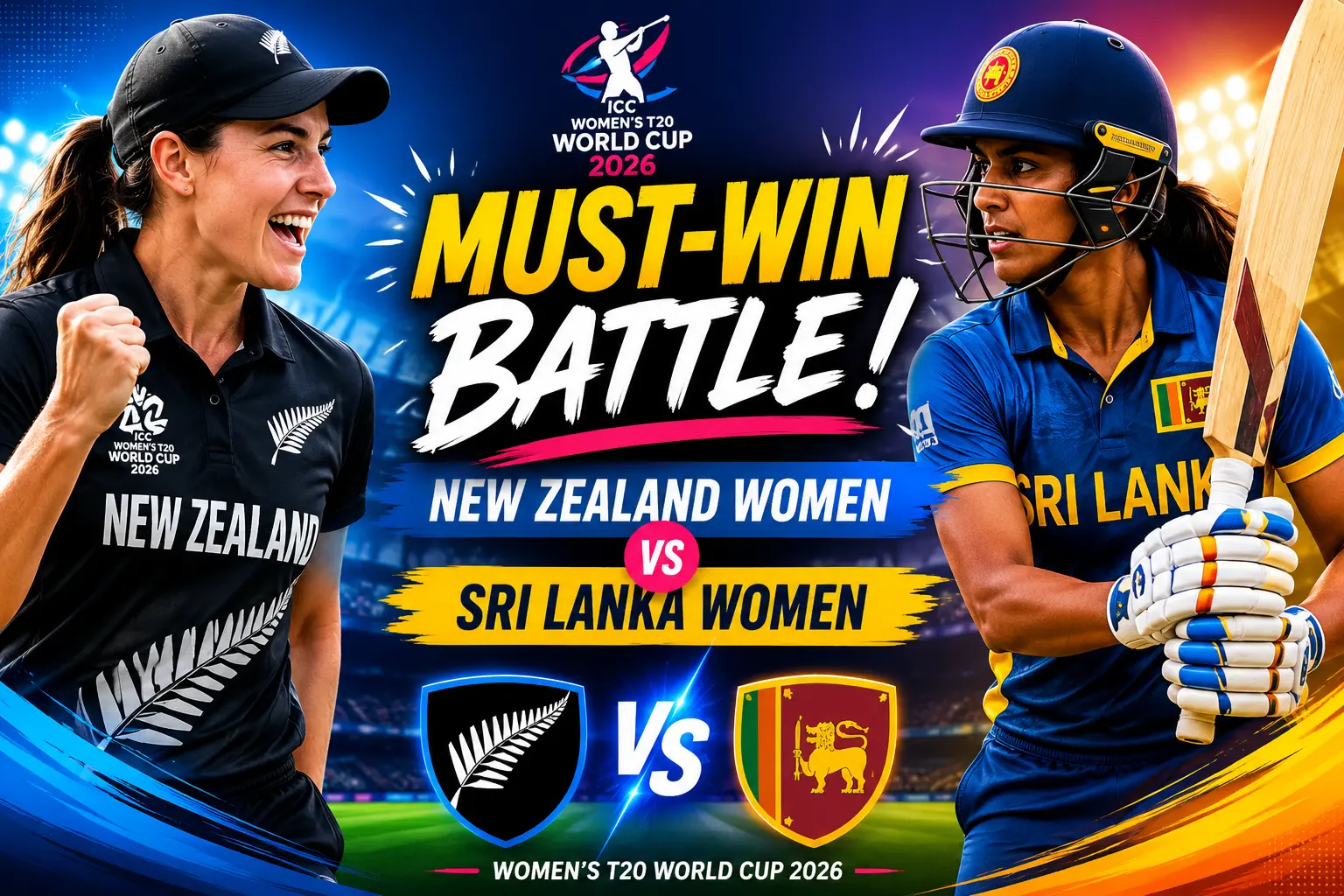 Must-Win Battle! New Zealand Women vs Sri Lanka Women | Women’s T20 World Cup 2026
