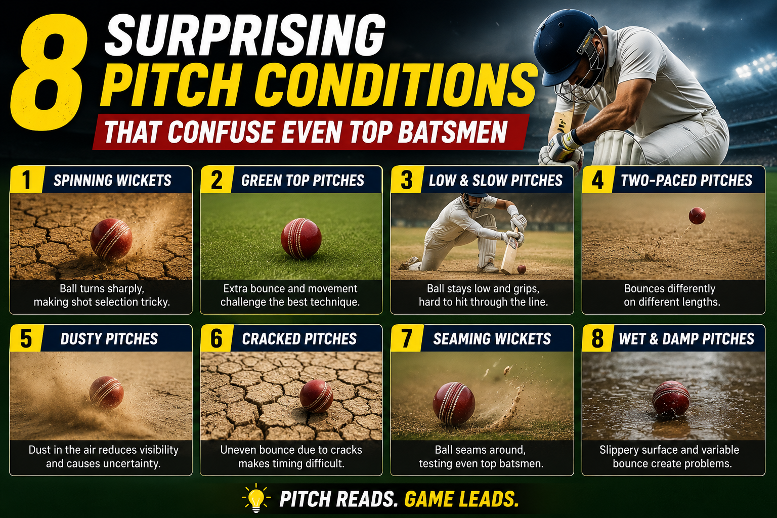 8 Surprising Pitch Conditions That Confuse Even Top Batsmen